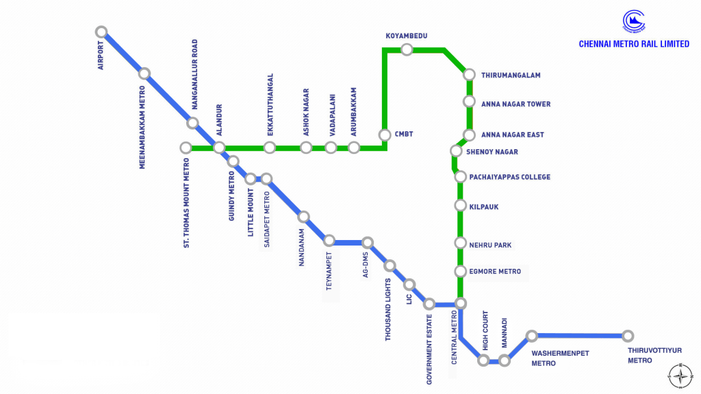 plan du métro Chennai